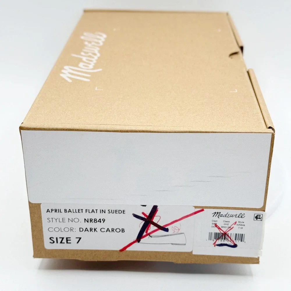 Madewell April Ballet Flat Size 7 Carob Brown Suede Womens NEW - Picture 2 of 11